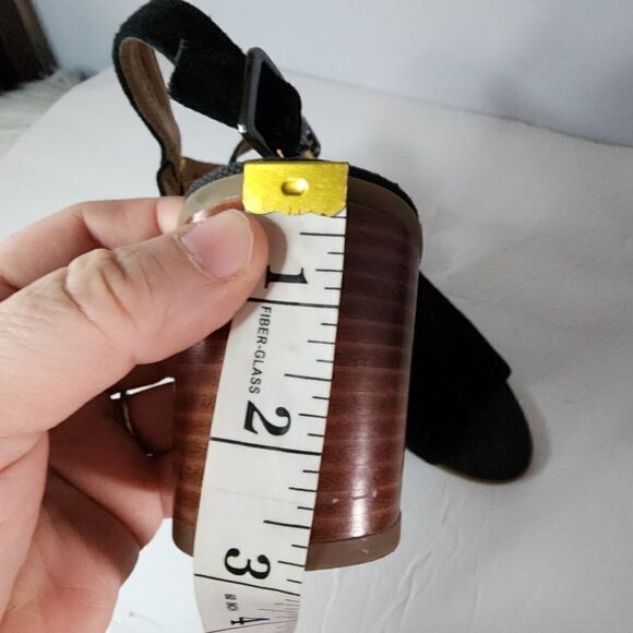 Franco Sarto Harlet block heel suede sandals SIZE 9.5 black - Picture 5 of 5